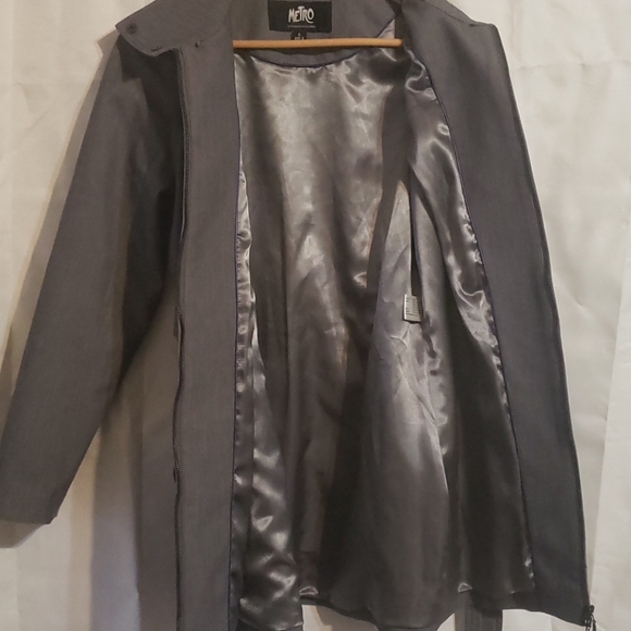 Metro lined gray dress jacket size small - Picture 4 of 7